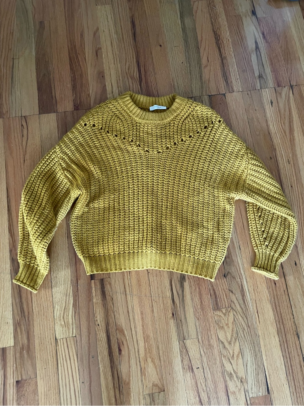 ANTHROPOLOGIE Elodie Yellow Sweater XS